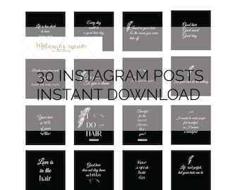 Instagram posts|Hairstylist Instagram set|Instagram posts set|Social Media posts|Instagram posts pack|Hairstylist Instagram posts pack|Ig008