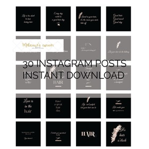 Instagram posts|Hairstylist Instagram set|Instagram posts set|Social Media posts|Instagram posts pack|Hairstylist Instagram posts pack|Ig008