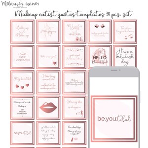 Instagram posts|Instagram template|Makeup artist Instagram set|Social Media posts|Instagram posts pack|Post templates|Instagram quotes|Ig001