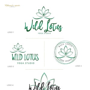 Lotus logo design, Yoga logo design, Yoga watermark, Life coach logo, Photography logo design, Blog logo, Premade logo 073