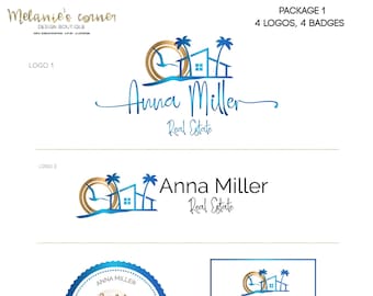 Real estate logo with palm trees, Real estate Logo 543