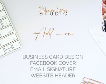 Add-on Business Card, Premade Business Card Template, Business card design, Facebook cover design, Email signature design, Website Header
