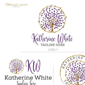 Tree logo Premade logo design Events Planner Logo  Photography logos and watermarks Premade branding kit Branding package Custom logo 225a