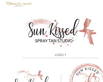 Spray Tan Logo Logo design Mobile Tanning Logo Rose Gold Logo Beauty Logo Spray Logo Small business logo  Branding package Custom logo 214