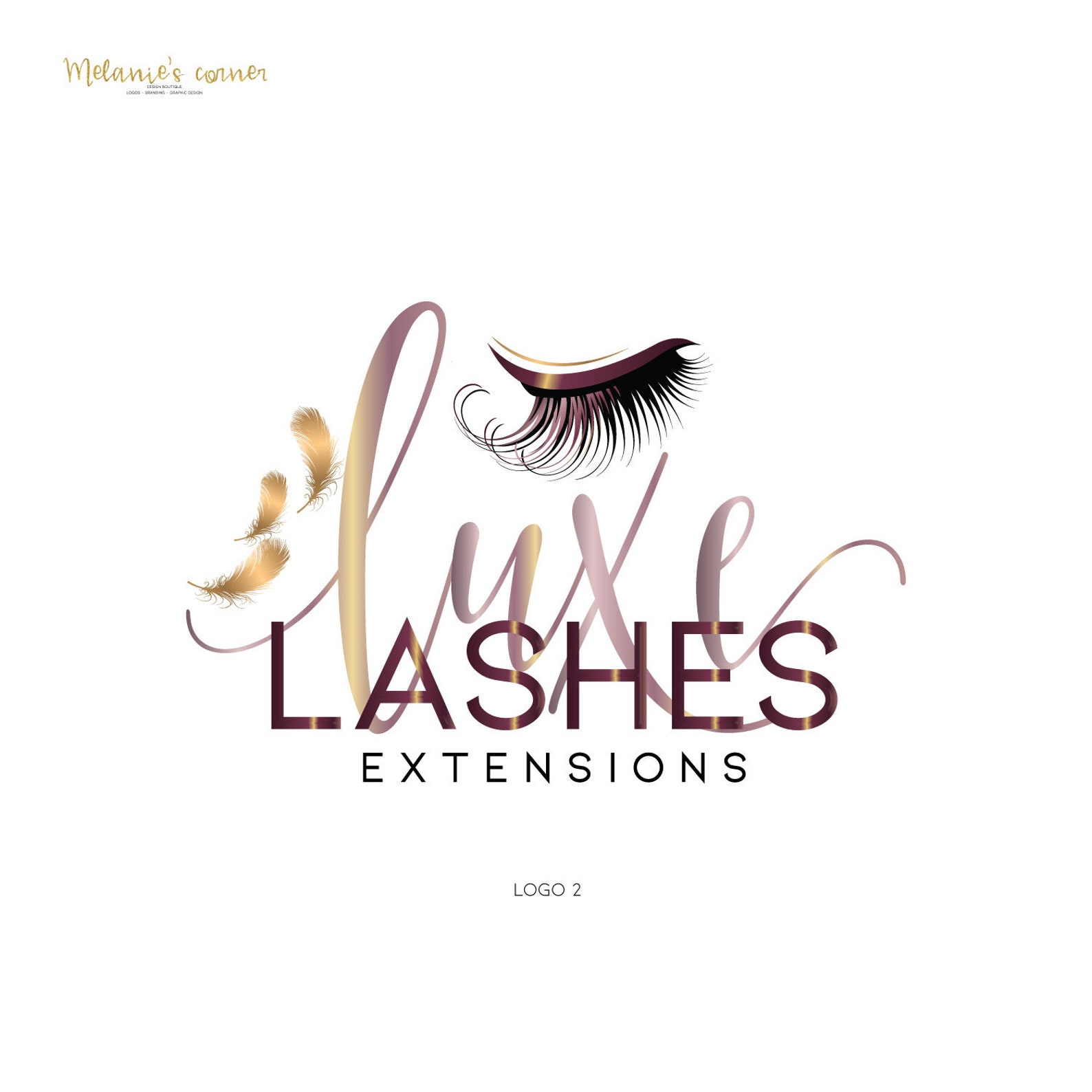 Eyelash logo Lash Logo Lash extensions Logo Beauty Branding Etsy