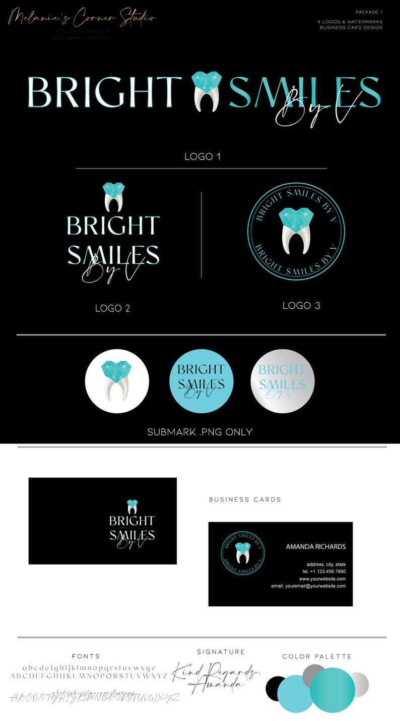 Teeth Whitening Logo Diamond Teeth Logo 650 Etsy