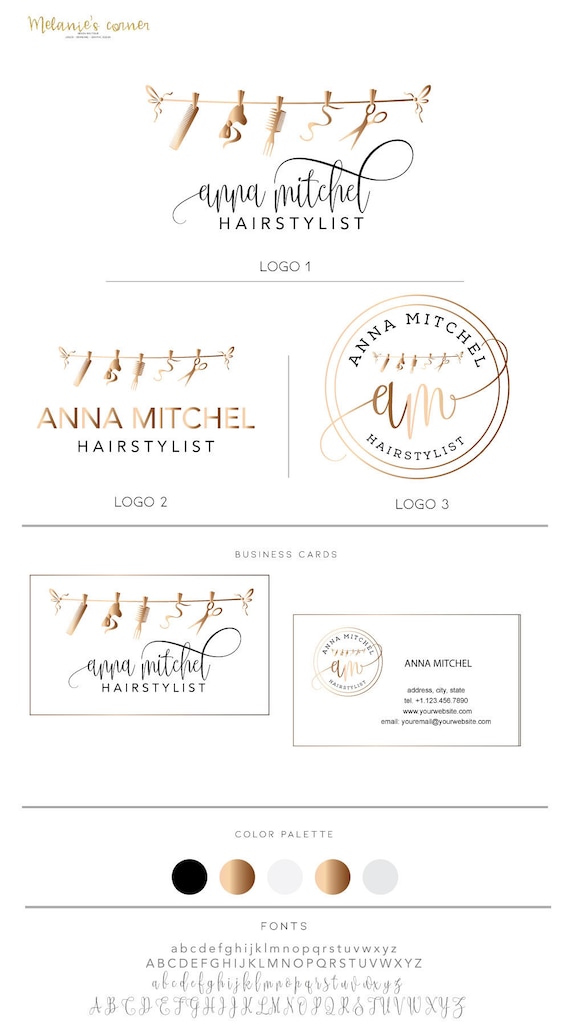 Hairstylist Logo Hair Salon Logo Hair Logo Design Beauty Etsy