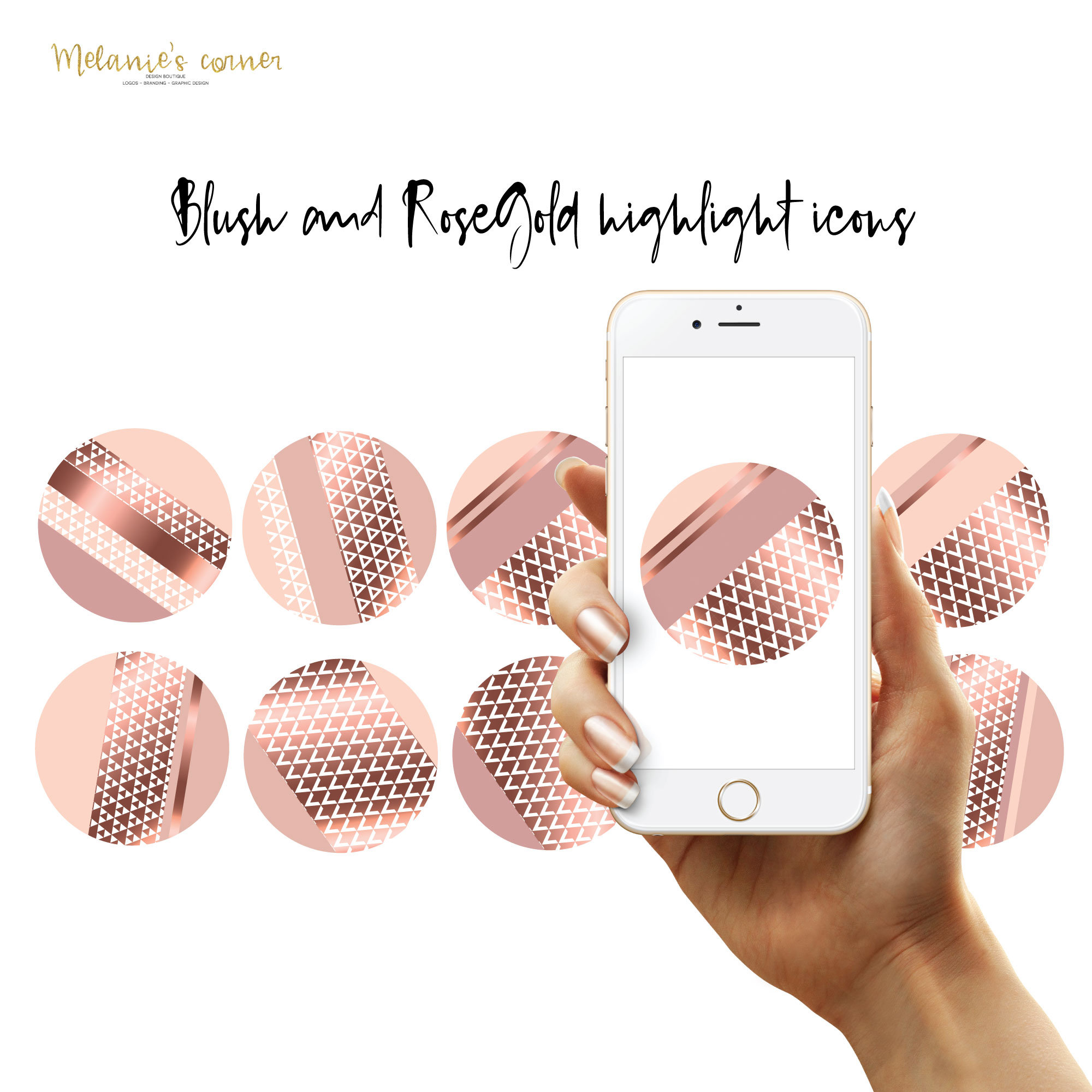 rose gold instagram highlight covers free