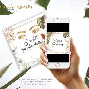 Instagram post templates, Lashes and brows Instagram posts W1