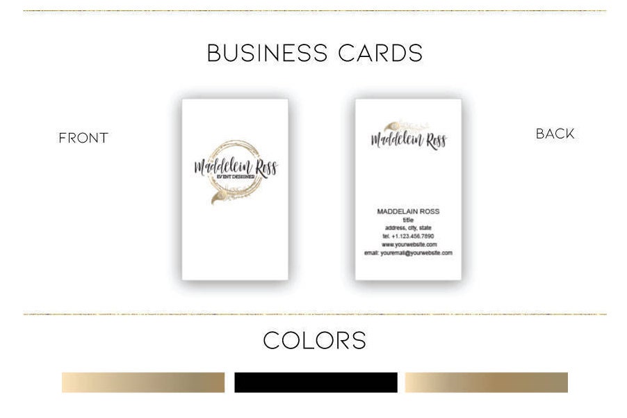 Gold Feather Logo Wedding Planner Logo Event Planner Logo - Etsy