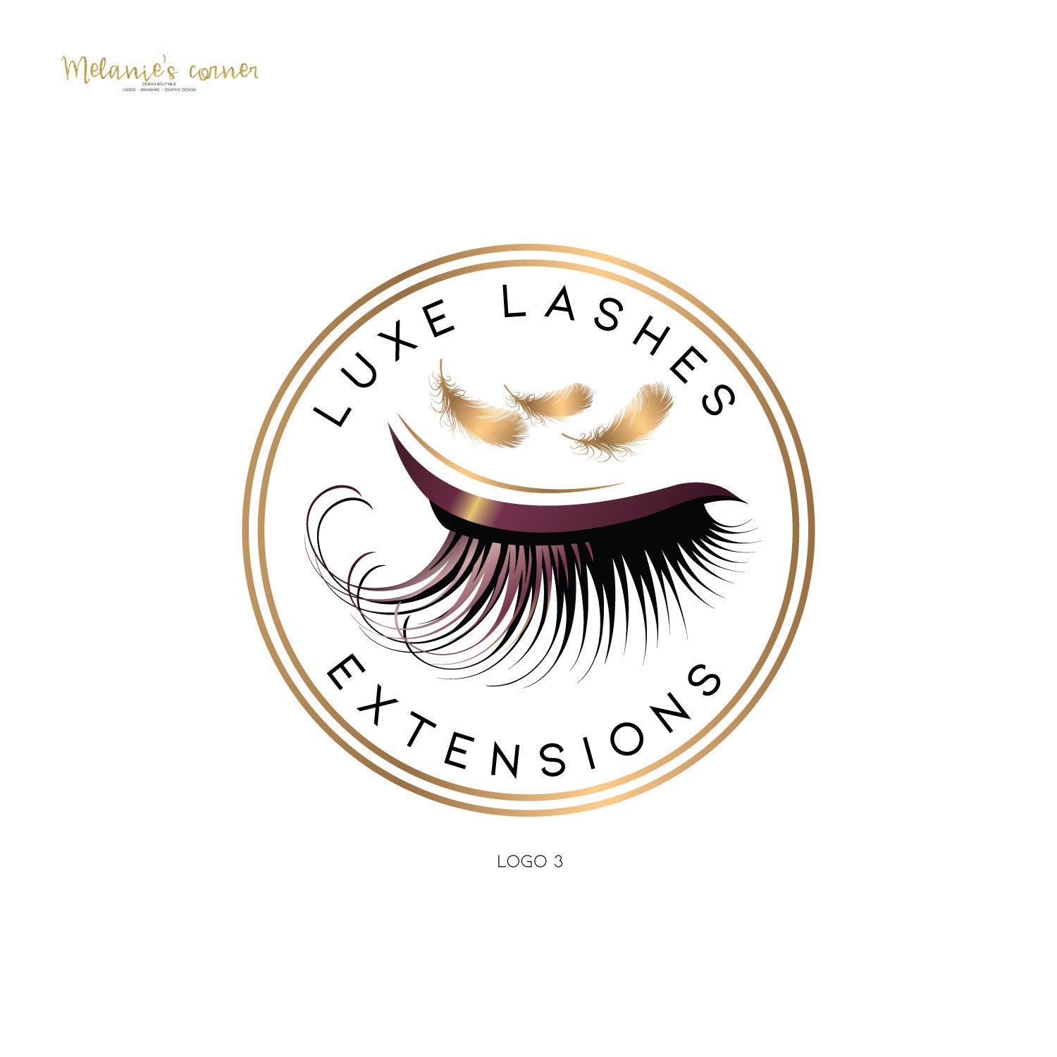 Eyelash logo Lash Logo Lash extensions Logo Beauty Branding Etsy