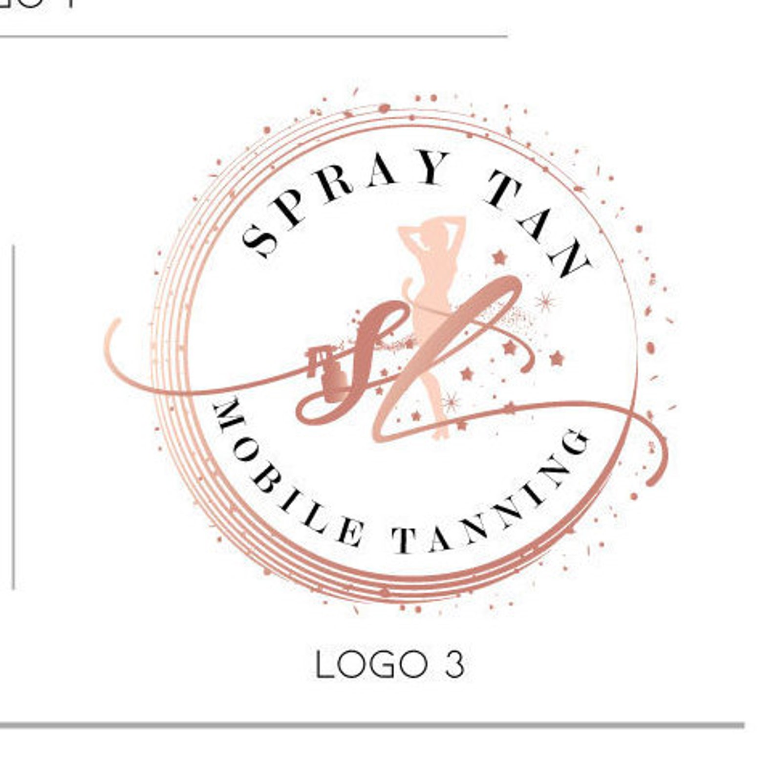 spray-tan-logo-mobile-tanning-logo-logo-design-rose-gold-logo-etsy