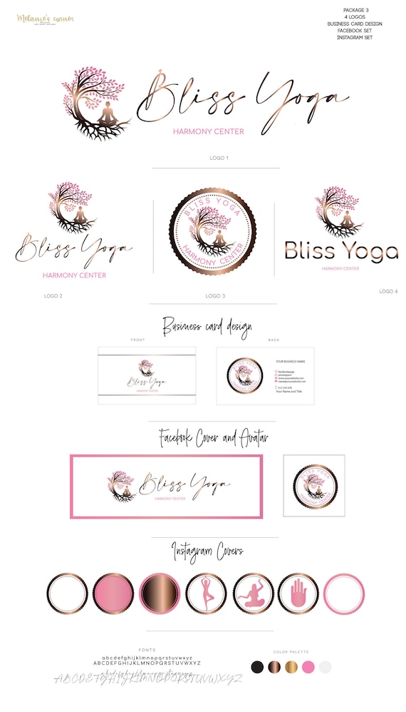 Baum Logo Yoga Logo 527 Etsy
