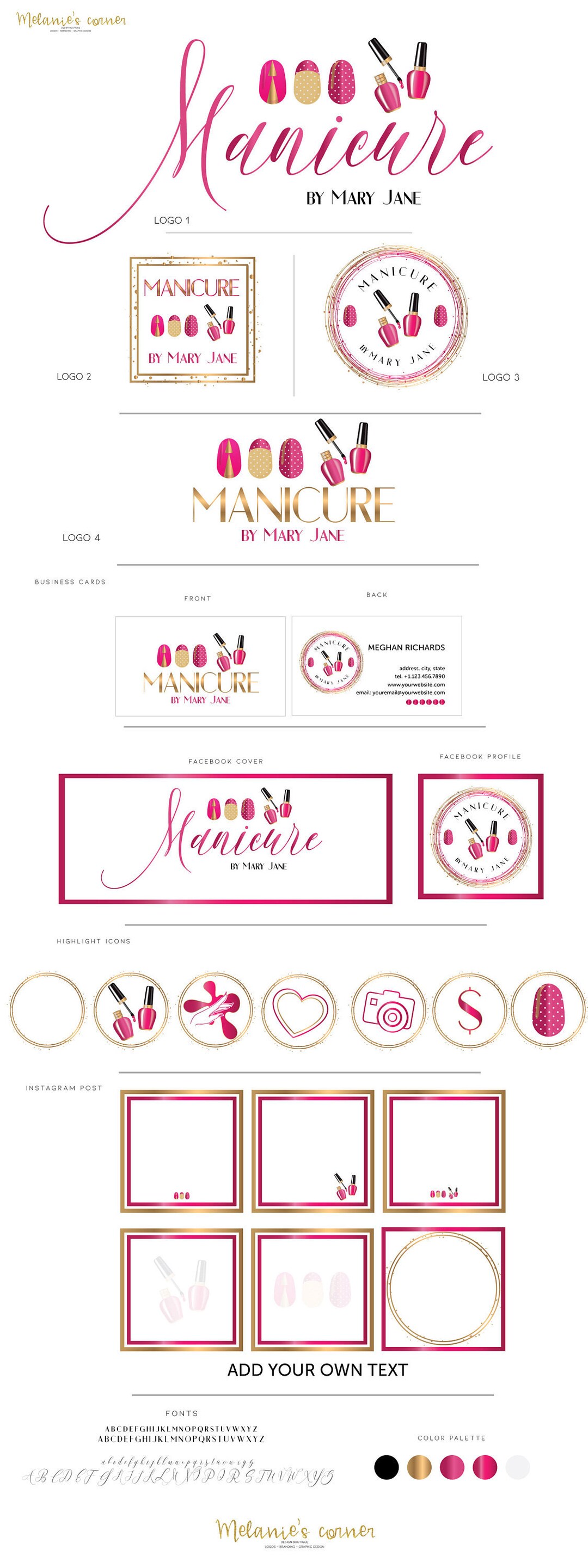 Manicure Logo, Nail Artist Logo 476 - Etsy