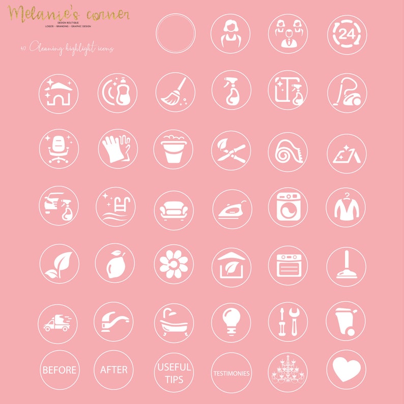 Cleaning Service Highlight Icons B1 - Etsy