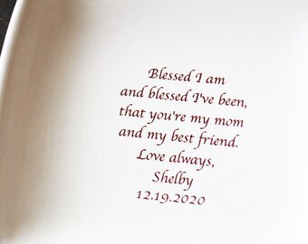 Personalized Keepsake Dish for Mom - Mother Friendship Gift - Wedding Gift for Mom - Birthday Gift for Mom - Gift Bag Included