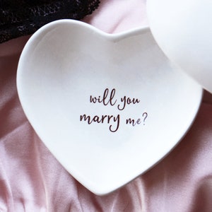 Personalized Heart-Shaped Proposal Keepsake Box - Will You Marry Me? Ring Holder - Romantic Engagement Gift for Her - Gift Box Included