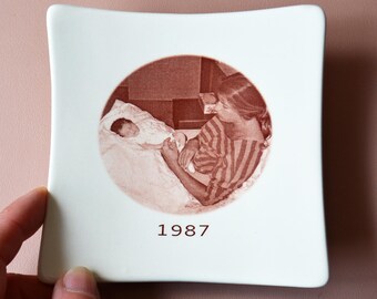 Personalized Photo Keepsake Dish - Custom Ceramic Memorial Gift