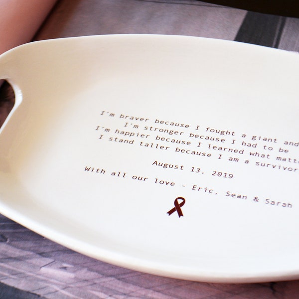 Cancer Survivor Friendship Gift for Him or Her - Cancer Ribbon Cancer Strong Cancer Fight - Warrior Catchall Tray - Gift Wrap Available