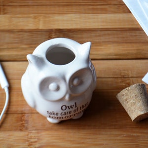 Small Ceramic Owl Jar with Cork Top Owl Always Love You Owl Take Care of That Tomorrow Owl Lover Gift Bag Included image 6