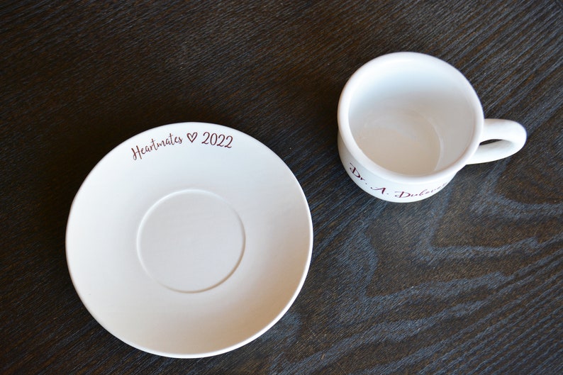 Mini Espresso Cup and Saucer Plate Set Personalized Espresso Cup Single Espresso Cup Gift Box Available image 10