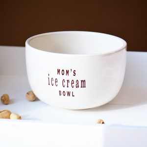 Large Personalized Ice Cream Dish or Dessert Bowl - Ice Cream Lover Dish - Dad Grandpa Mom Friendship Sister or Birthday Gift