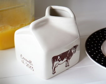 Cow Creamer Dish - Farmhouse Kitchen - Dairy Farm Cream Pourer - Coffee Cream Sugar - Gift Box Included