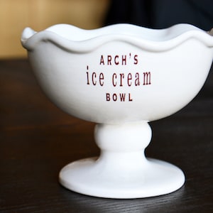 Large Ceramic Ice Cream Sundae Dish Ice Cream Bowl Dessert Bowl - Personalized - Mom Dad Grandpa Grandma Uncle Brother Sister Birthday Gift