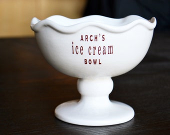 Large Ceramic Ice Cream Sundae Dish Ice Cream Bowl Dessert Bowl - Personalized - Mom Dad Grandpa Grandma Uncle Brother Sister Birthday Gift