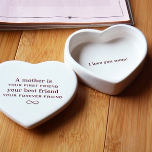 Ceramic Keepsake Box for Mom Mother of the Bride Mother of the Groom A Mother is Your First Friend Your Best Friend Gift Box Included image 7