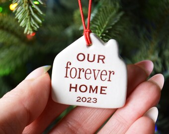 Personalized Mini Our First Home Our Forever Home Ornament or Gift Tag - New Home Housewarming Gift Tag - Mini Christmas Ornaments