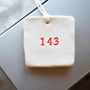 143 I Love You Gift Tag Personalized Ceramic Gift Tag Veterans Gift Tag Husband Wife Gifts image 4