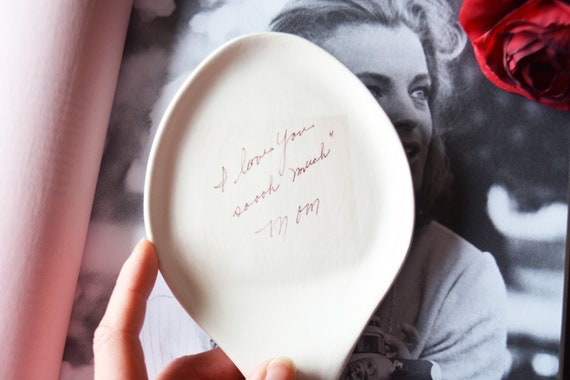 Custom Spoon Rest - Ceramic Spoon Rest with Handwritten Recipe or Custom  Message