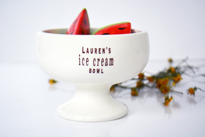 Personalized Ice Cream Dish or Dessert Bowl Ice Cream Lover Etsy