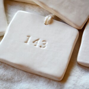 143 I Love You Gift Tag Personalized Ceramic Gift Tag Veterans Gift Tag Husband Wife Gifts image 3