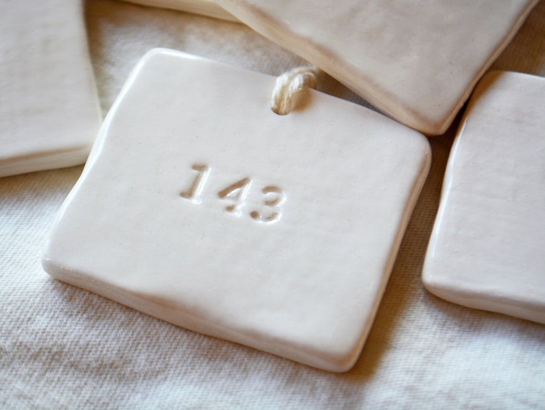 143 I Love You Gift Tag Personalized Ceramic Gift Tag Veterans Gift Tag Husband Wife Gifts image 3