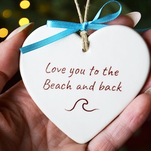 ビーチまで行って帰ってくる愛の友情オーナメント - 親友、姉妹、母親へのユニークなオーナメント - 沿岸ギフト - ギフトボックス付き