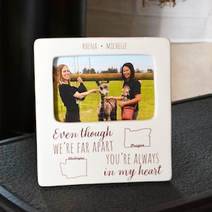 Cadre à message personnalisé en céramique 4 x 6 pouces - Cadeau significatif pour les amis éloignés - Cadeau meilleur ami - Tu me manques cadeau meilleurs amis pour toujours