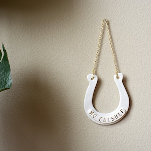 Personalized Horseshoe Wedding Sign Good Luck Gift Wall Hanging Wall Decor - Irish Wedding - Irish Gifts - Chain Included