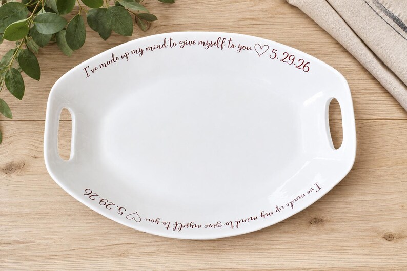 Large Personalized Platter with Handles and Custom Message - Unique Serving Tray Family Kitchen Gift image 5