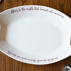 Large Personalized Platter with Handles and Custom Message - Unique Serving Tray Family Kitchen Gift image 2