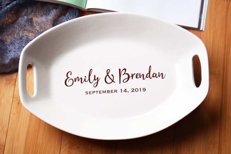 Large Personalized Wedding Platter Custom Platter with Names Etsy