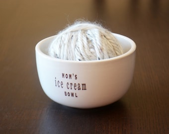 Small Personalized Ice Cream Bowl - Ice Cream Lover Dish - Unique Birthday Gift