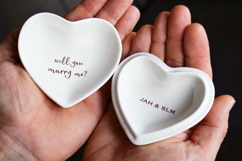 Boîte souvenir de cœur de proposition personnalisée Will You Marry Me Ring Box Will You Marry Me Gift Coffret cadeau inclus image 3