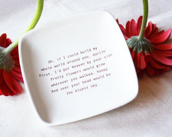 Unique Wife Gift - Marriage Anniversary Gift - Wife Girlfriend Birthday Friendship Gift - Ceramic Keepsake Dish - Gift Bag Included