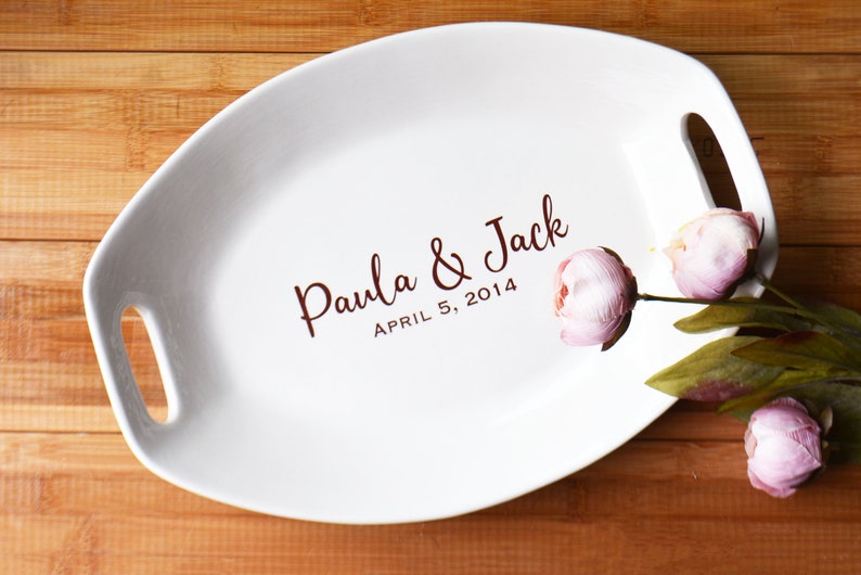 Large Personalized Wedding Platter Custom Platter with Names Etsy