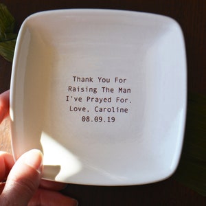 Mother In Law or Mother of the Groom Wedding Gift Thank You for Raising the Man I've Prayed For Keepsake Dish Gift Box Included image 8