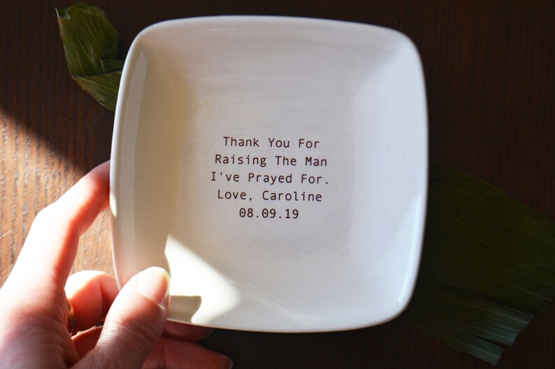 Mother In Law or Mother of the Groom Wedding Gift Thank You for Raising the Man I've Prayed For Keepsake Dish Gift Box Included image 8