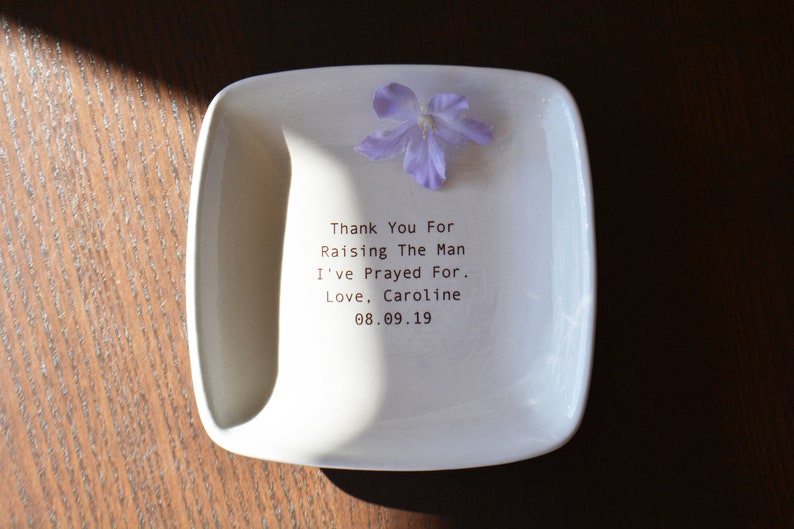 Mother In Law or Mother of the Groom Wedding Gift Thank You for Raising the Man I've Prayed For Keepsake Dish Gift Box Included image 7