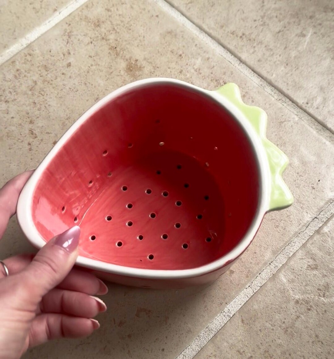 Ceramic Strawberry Shaped Colander - Etsy